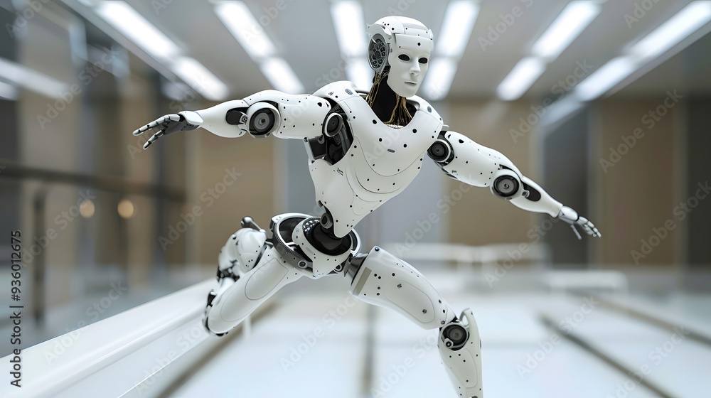 Robot Gymnast on Balance Beam: A robot gymnast maintaining perfect balance while performing on a beam.
Robot Gymnast on Balance Beam: A robot gymnast maintaining perfect balance while performing on a beam.