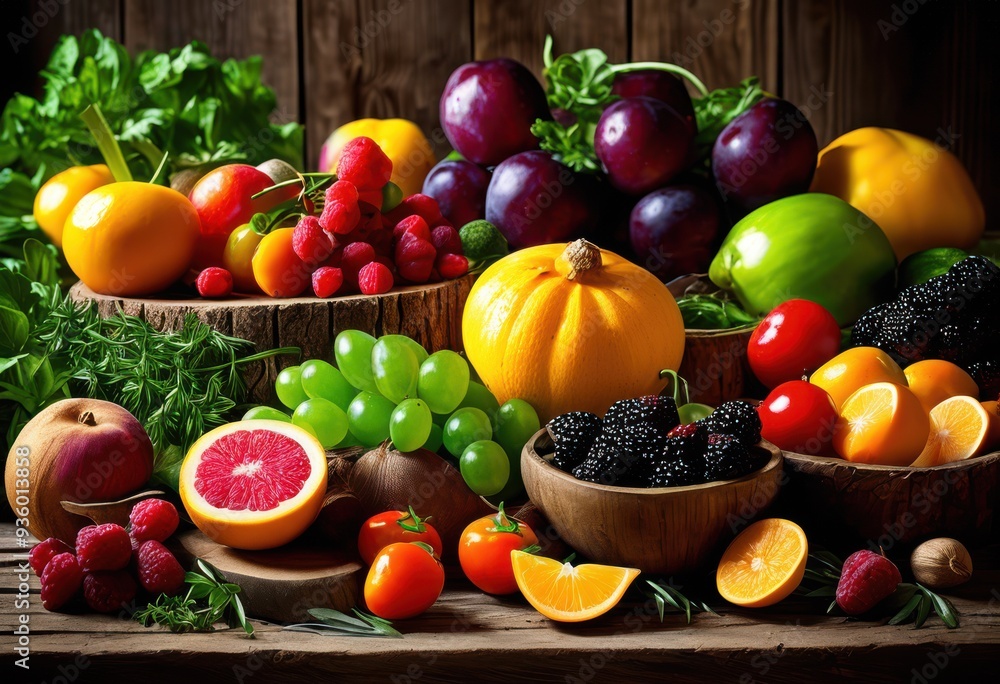 vibrant food displays featuring colorful ingredients artful arrangement showcasing freshness diversity, variety, fruits, vegetables, herbs, spices vibrant food displays featuring colorful ingredients artful arrangement showcasing freshness diversity, variety, fruits, vegetables, herbs, spices