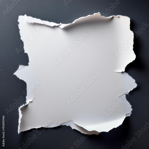 A piece of paper is torn and plain. 