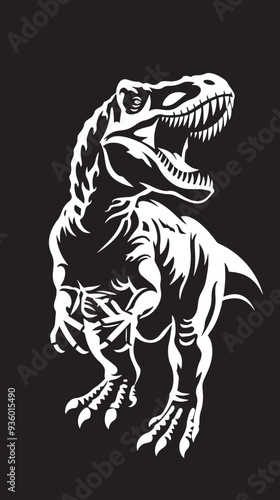 Tyrannosaurus Dinosaur svg files cricut, silhouette clip art, Vector illustration eps, Black TRex overlay 
