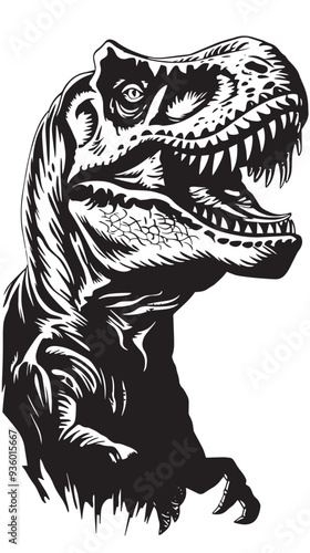 Tyrannosaurus Dinosaur svg files cricut, silhouette clip art, Vector illustration eps, Black TRex overlay 
