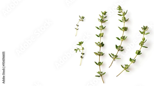 Thyme herb leaves isolated on white background