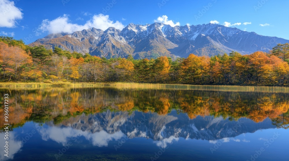 Obraz premium Autumn Reflection in the Mountains