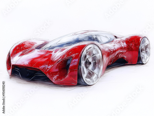 auto, scheinwerfer, auto, licht, automobile, studie, design, designer, entwurf, sportwagen, designstudioe, prototype, skizze, entwurf, explosionszeichnung, sketch, studien, hypercar, italien, rot,  hy photo