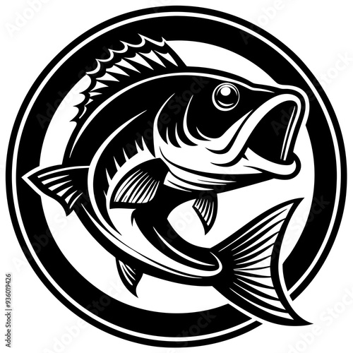 A persuasive, modern logo of a fish swimming upstream for motivational themes..