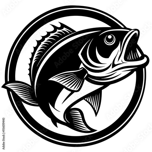 A persuasive, modern logo of a fish swimming upstream for motivational themes..