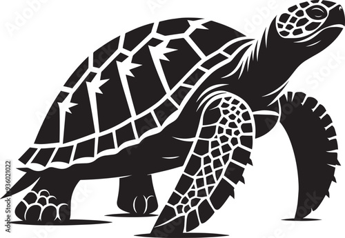 Sea turtle silhouette illustration isolated on a white background