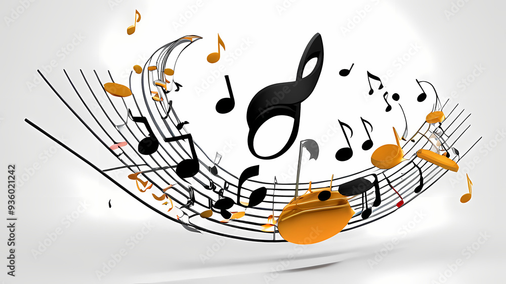 Abstract Art of Floating Musical Tones Abstract Art of Floating Musical Tones
