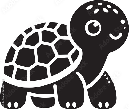 Sea turtle silhouette illustration isolated on a white background photo