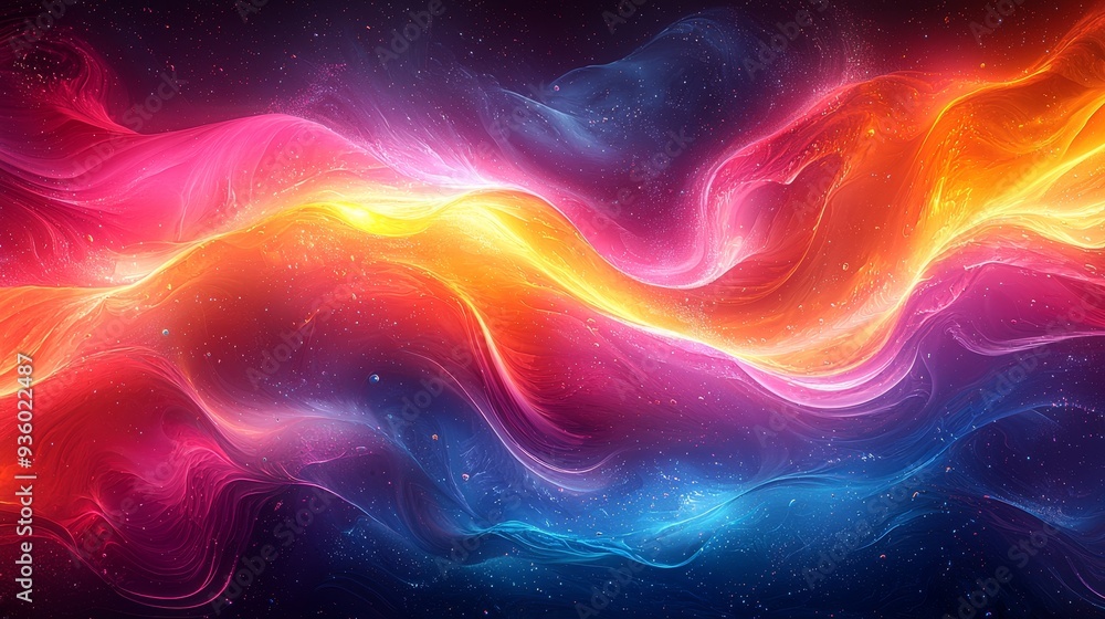 Obraz premium An abstract image of swirling liquid with vibrant colors and iridescent texture