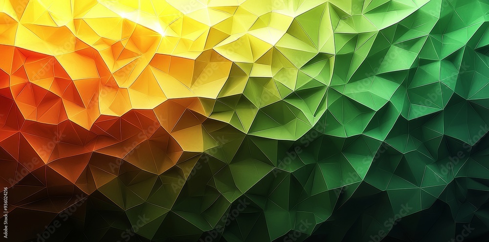 Obraz premium Abstract picture with bright green shape repetitive pattern polygon geometry in background. Geometry is a branch of mathematics that studies shapes, sizes, properties, and dimensions of objects.