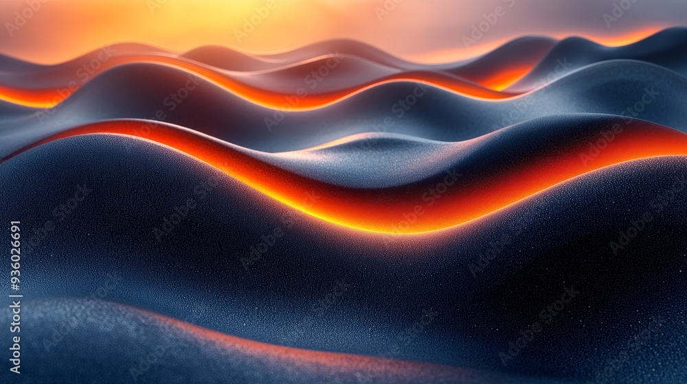 A blue and orange abstract pattern with wavy lines and patterns A blue and orange abstract pattern with wavy lines and patterns