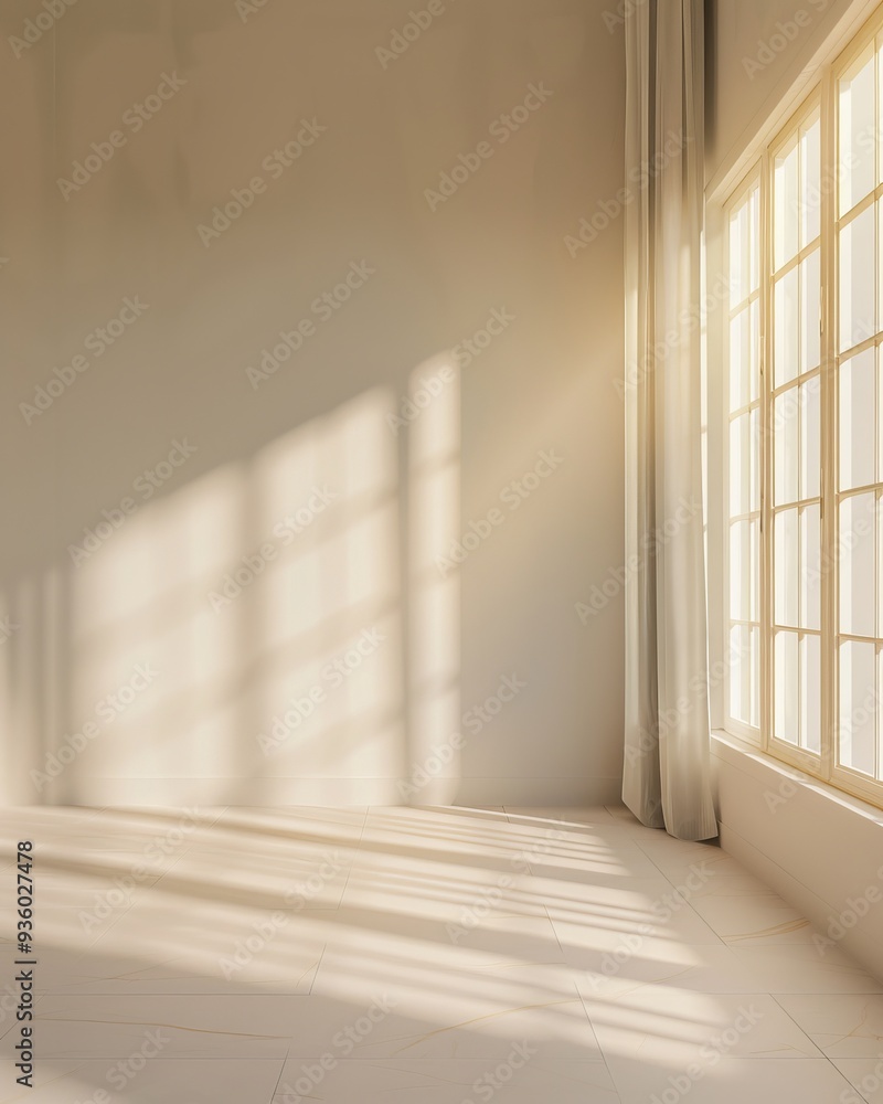 Sunlit Wooden Floor with Window Shadows Sunlit Wooden Floor with Window Shadows