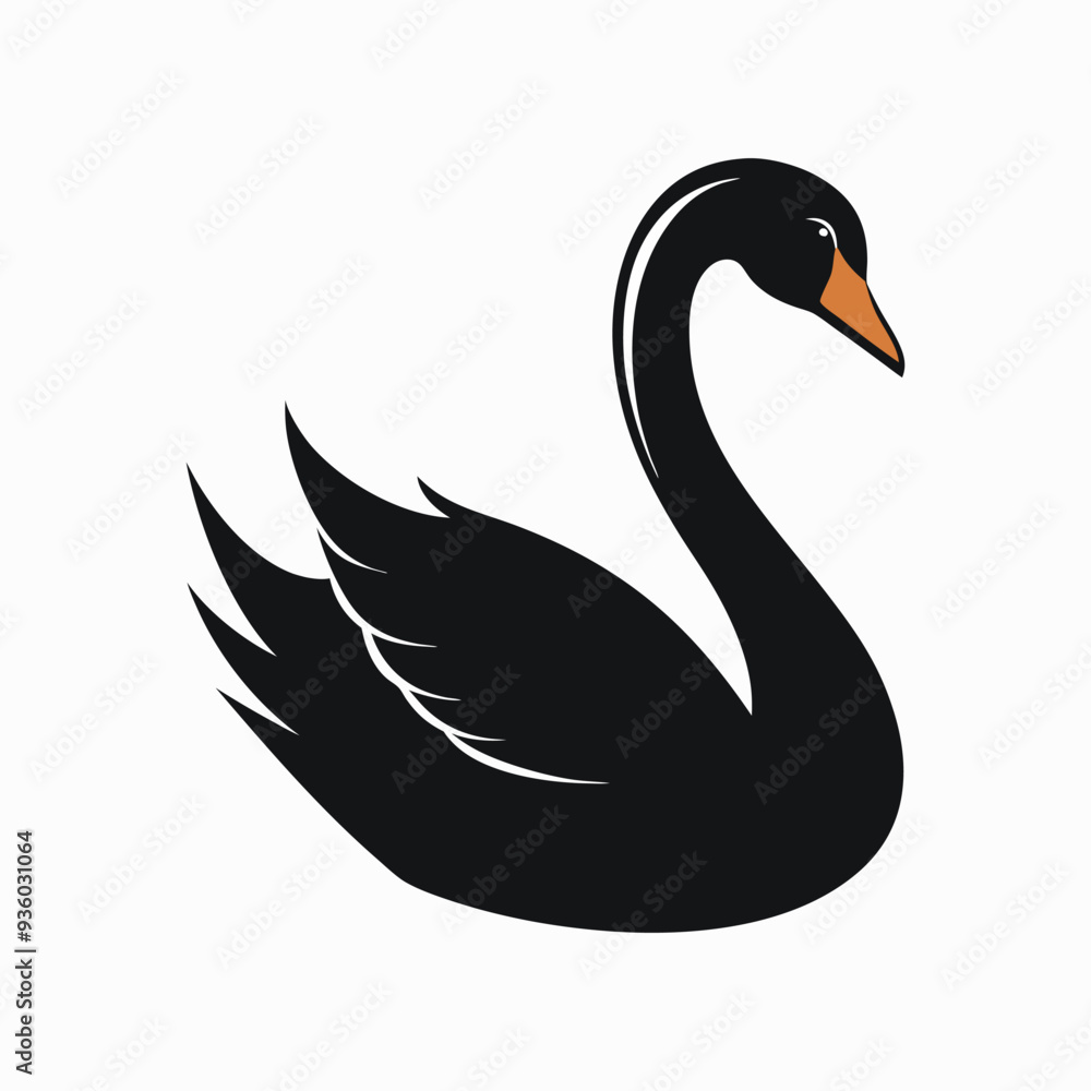 Fototapeta premium silhouettes of swans. Vector illustration