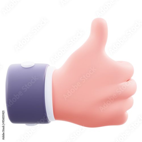 3D Great Hand Gesture Illustration