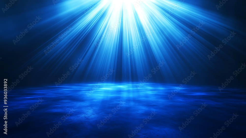 Ethereal Blue Light Rays Shining from Above Ethereal Blue Light Rays Shining from Above