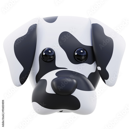 3D Striped Dog Cartoon