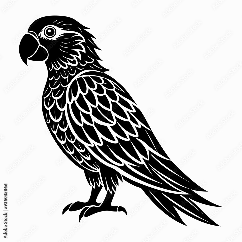 Fototapeta premium parrot silhouette vector art illustration 