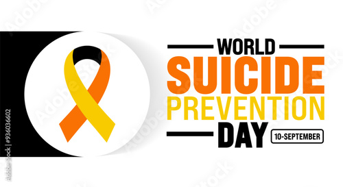 World Suicide prevention day background or banner design template. Holiday concept. Template for background, banner, card, poster, placard, design template with unique shapes with standard color.
