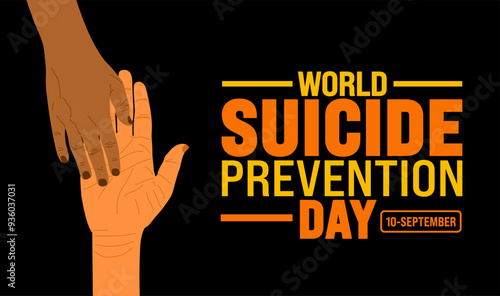 World Suicide prevention day background or banner design template. Holiday concept. Template for background, banner, card, poster, placard, design template with unique shapes with standard color.