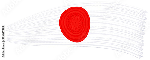 japanese flag with paint strokes