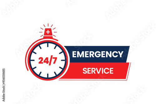 Modern emergency sign concept with flat design