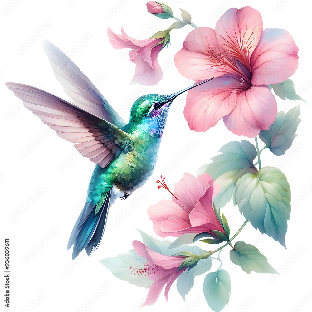 Obraz premium Hummingbird png flying hummingbird png bird png hummingbird flower sucking png flower png watercolor flower png painting flower png watercolor bird png hummingbird transparent background.