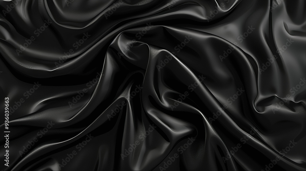 Fototapeta premium black drape silk, satin background
