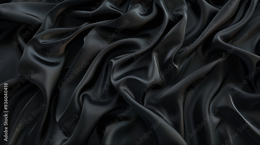 Fototapeta premium black drape silk, satin background