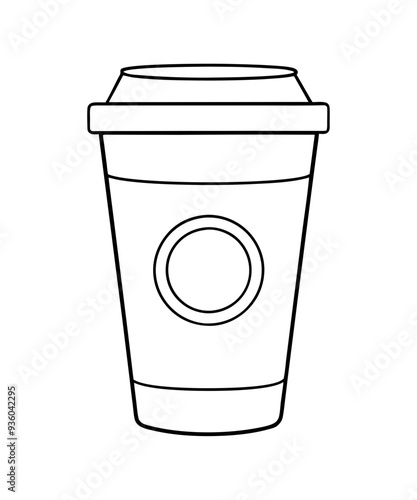 Coffee cup with heart clipart mug. Icon, Line Design.