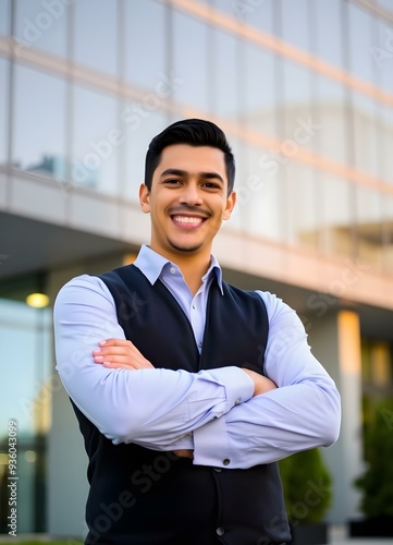 Young Businessman Standing Confidently