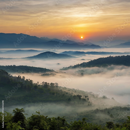 view of Sunrise over the mountain 