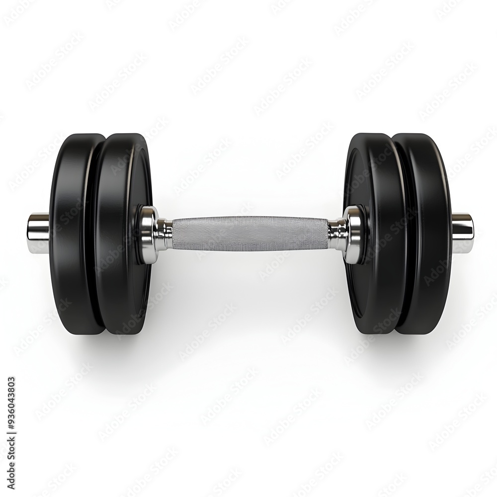 Naklejka premium Minimalist 3D Dumbbell Isolated on White Background for Fitness,Workout,and Strength Training Content