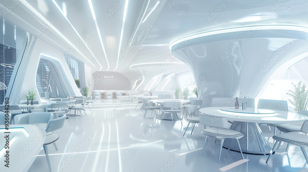 Fototapeta premium interior of modern building and light 