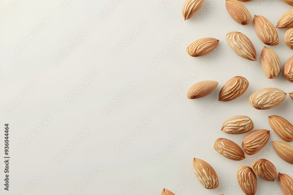 Almonds on White Background Almonds on White Background