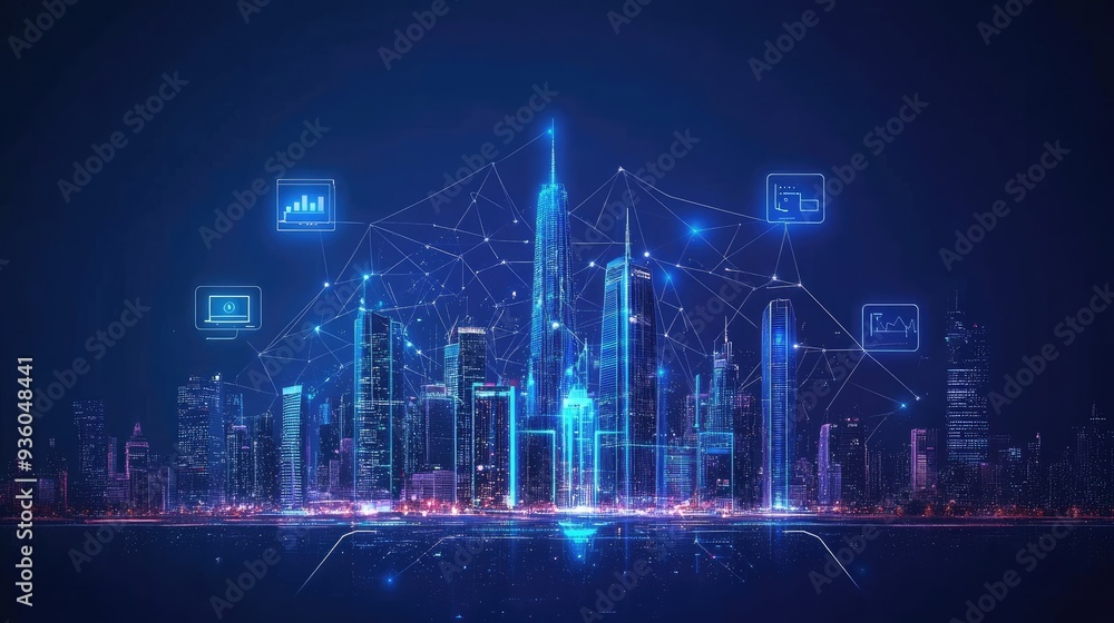 Smart city and communication network concept. 5G. IoT (Internet of Things). Telecommunication. Smart city and communication network concept. 5G. IoT (Internet of Things). Telecommunication.