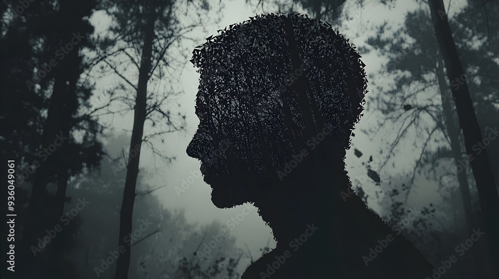 Contemplative Autumn Hayride Through a Spooky Forest Landscape