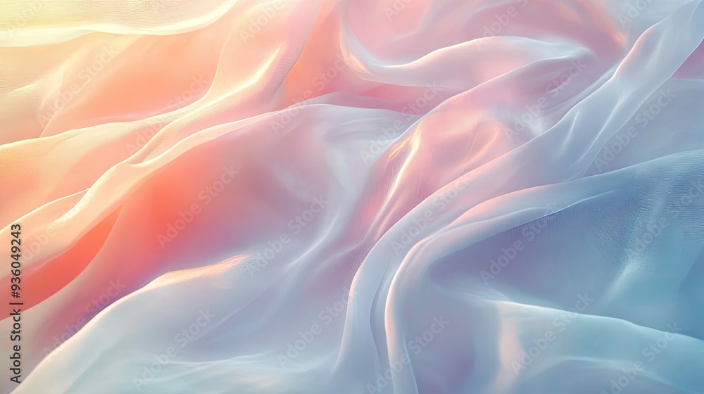 Obraz premium Smooth, flowing cloth background with a delicate, elegant texture in light, soft colors.