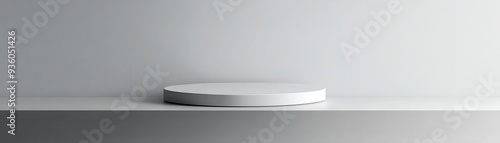 Wallpaper Mural Minimalist White Circular Pedestal on White Background for Product Display and Presentation Torontodigital.ca