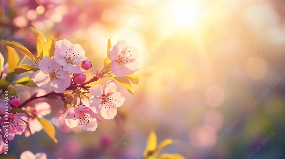 Blooming Flowers in a Golden Sunlight Blooming Flowers in a Golden Sunlight