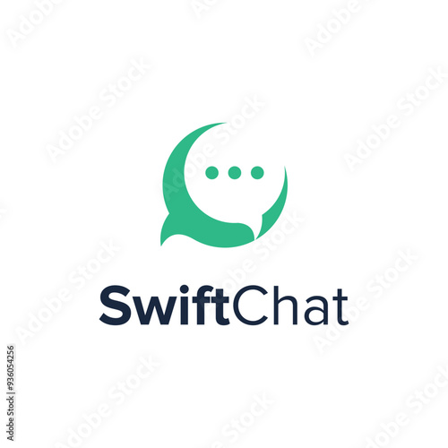 swift chat simple sleek geometric creative modern logo design