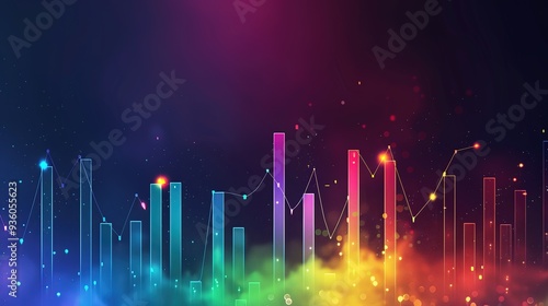 abstract colorful background with lines,Histograms,