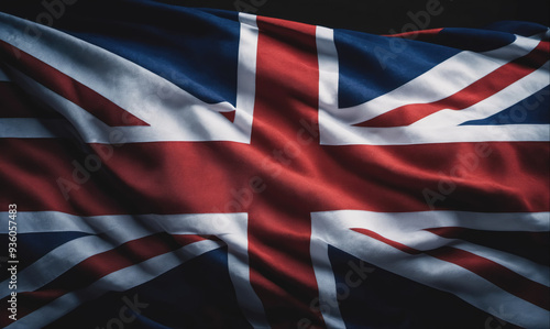 A close-up shot of the British flag waving in the wind