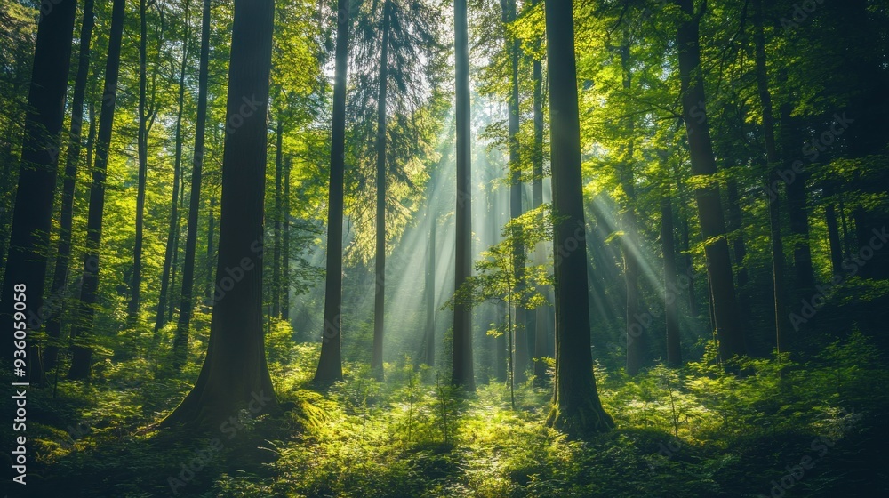 Obraz premium Sunlight Through The Trees