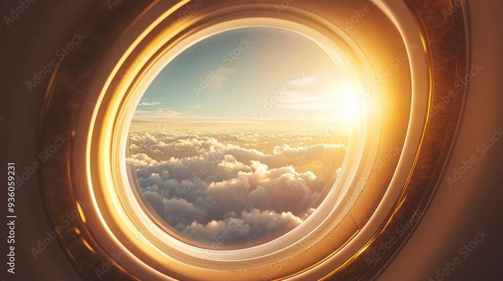Sunrise View from Airplane Window Sunrise View from Airplane Window