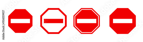 No entry sign set