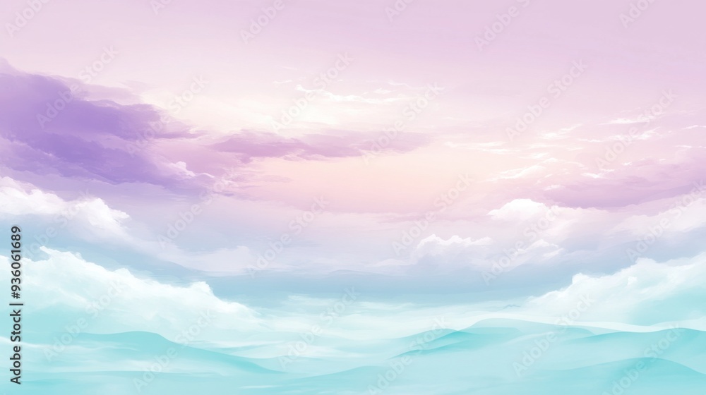 Naklejka premium Dreamy Pastel Sunset
