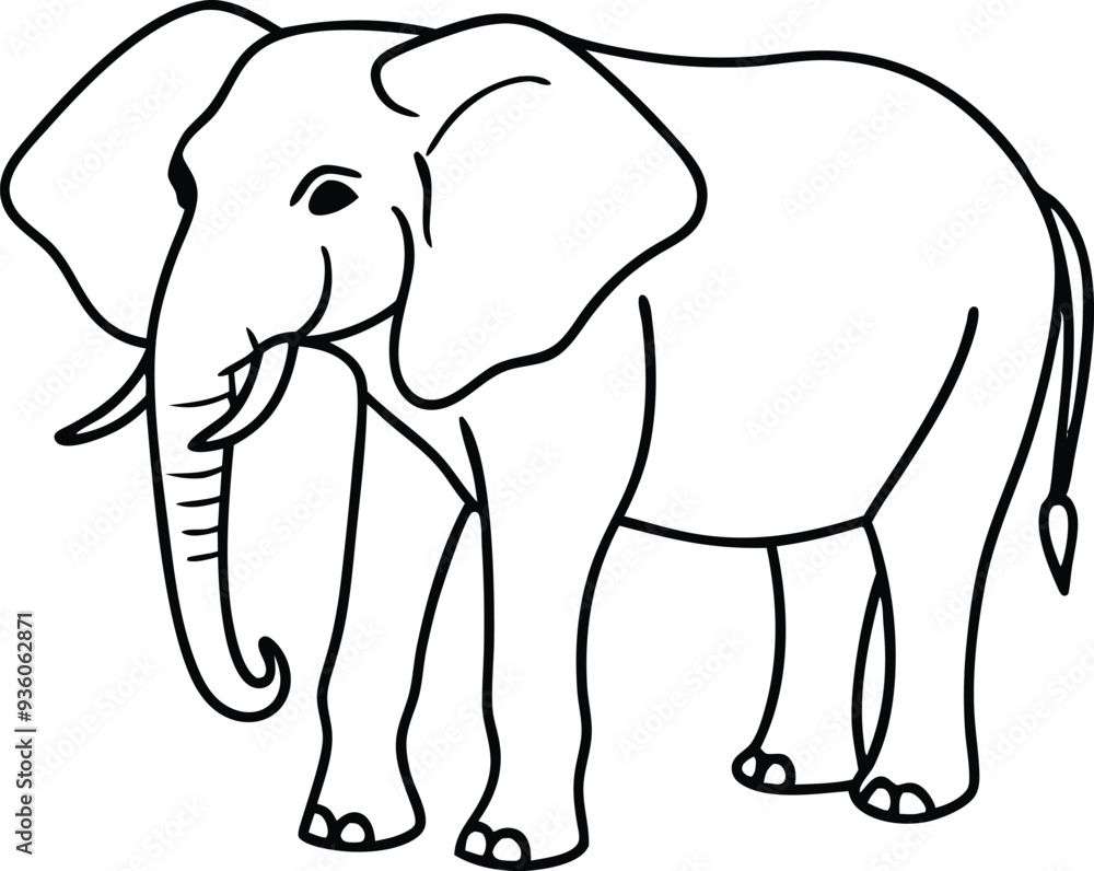 single line elephant illustration black and white single line elephant illustration black and white