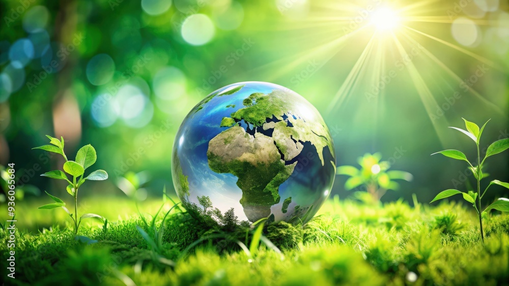 A stock photo featuring a world environmental saving and ecology friendly concept A stock photo featuring a world environmental saving and ecology friendly concept