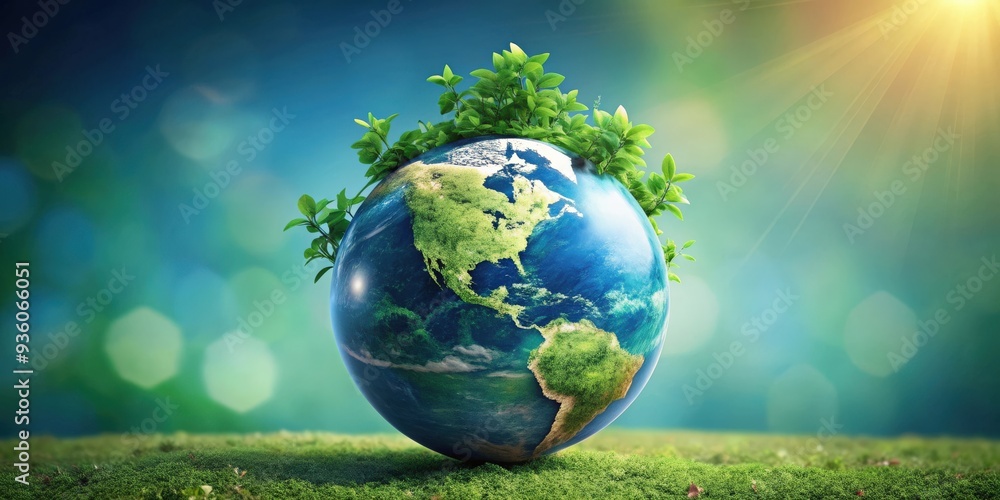 Modern concept of Earth Day with focus on environmental protection and eco-friendly practices in a simple and stylish design